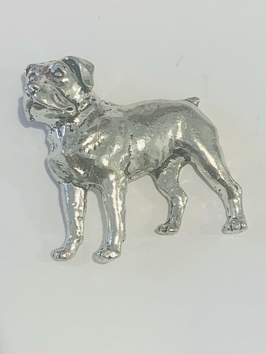 Rottweiler silver pewter pin - rottweiler,