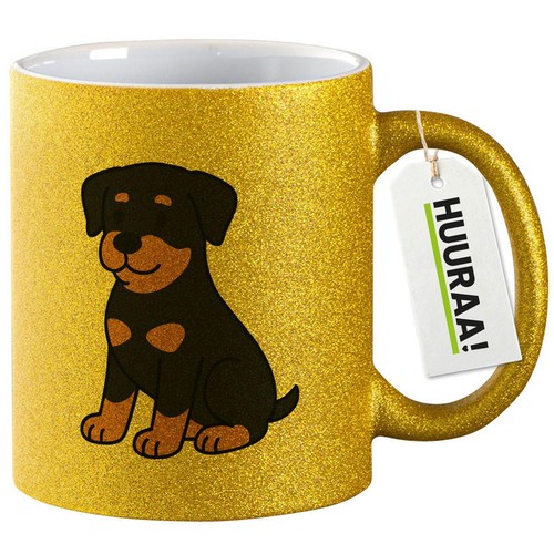 Tazza glitter rottweiler - glitter, rotti